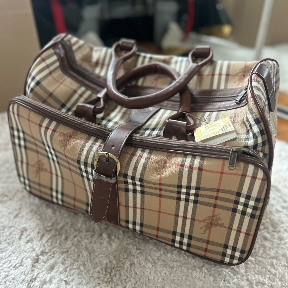 Burberry Beige and Brown Travel Bag